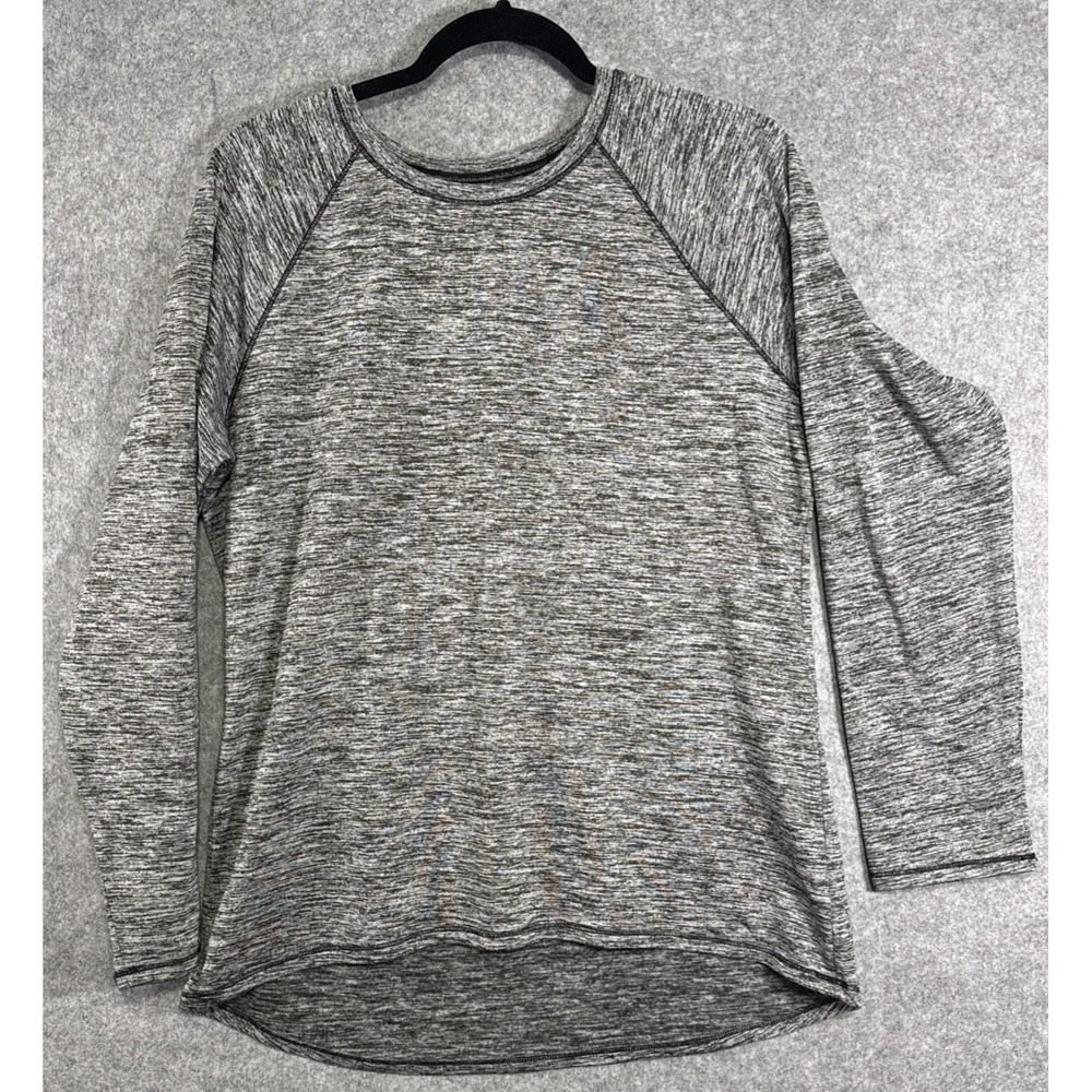 ClimateRight Cuddl Duds Top Womens XL Gray Space Dye Thumbhole Long Sleeve Hem